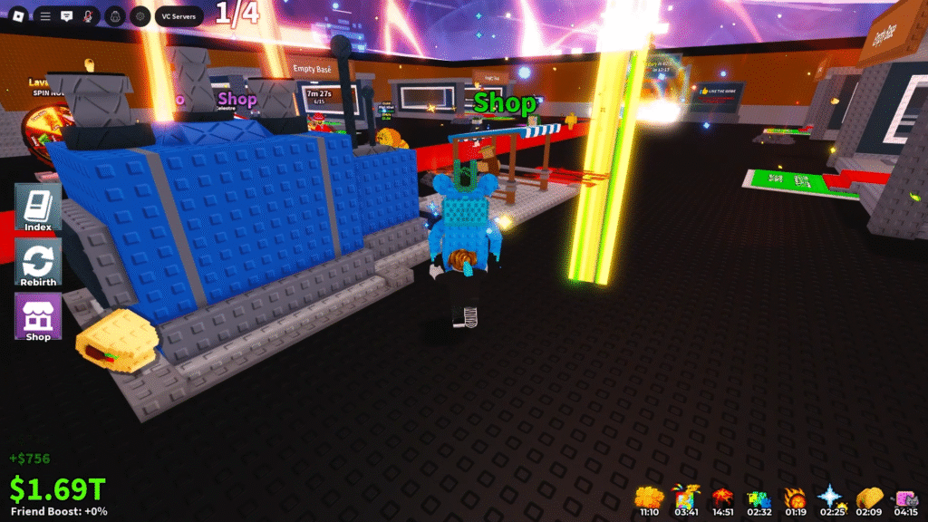 captura de pantalla del juego steal a brainrot con varios eventos exclusivos sucediendo.